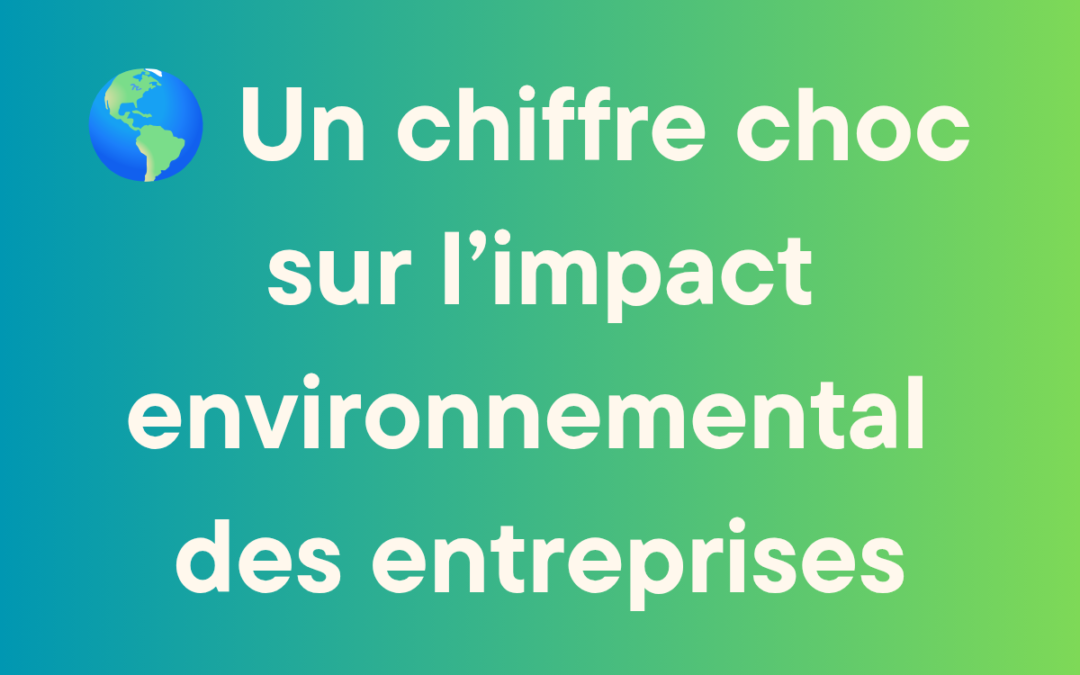 Un chiffre choc sur l’impact environnemental des entreprises