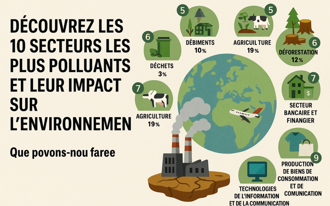 🌱 Découvrez les 10 secteurs les plus polluants et leur impact sur l’environnement !🌱